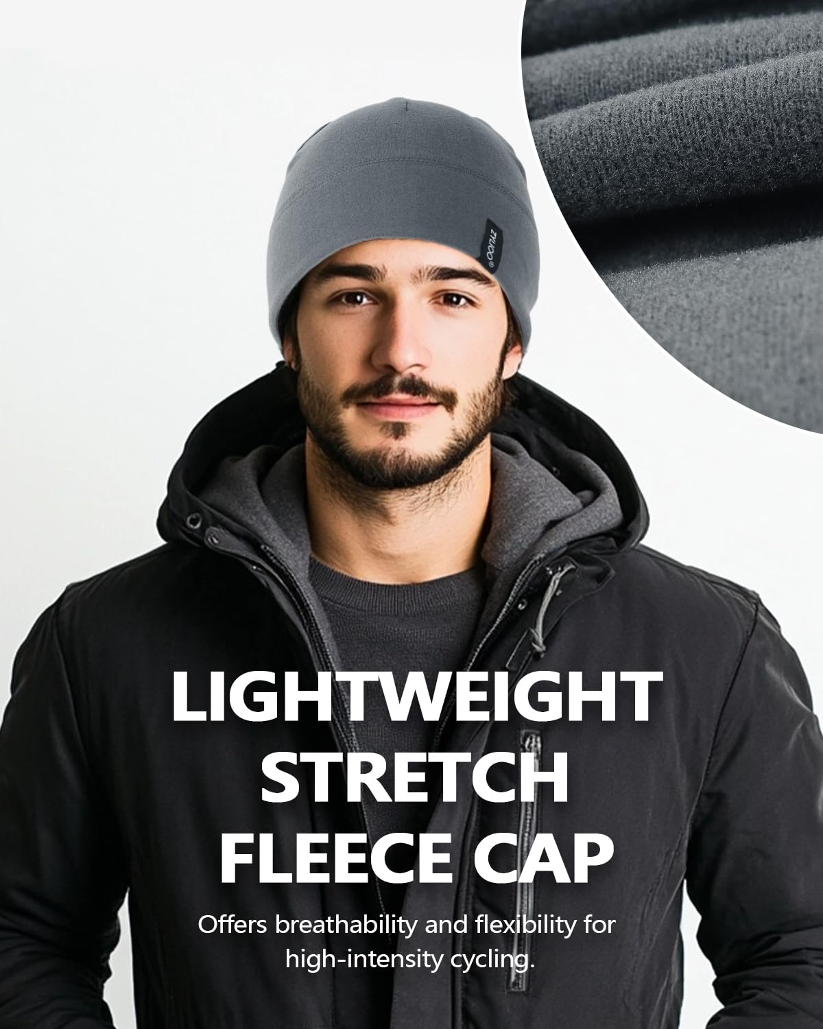 Zylioo S/M/L/XL/XXL Bonnet en polaire pour grandes et petites têtes, casquette de cyclisme sous casque, bonnet de course