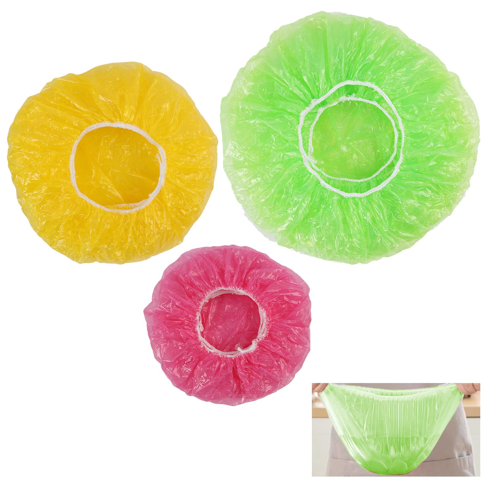 60 Pcs Reusable Food Covers - Elastic Plate Covers for Food Preservation - Semi-Transparent Bowl Covers in Sizes - For Fruits, Vegetables, Meats, and Canned Goods