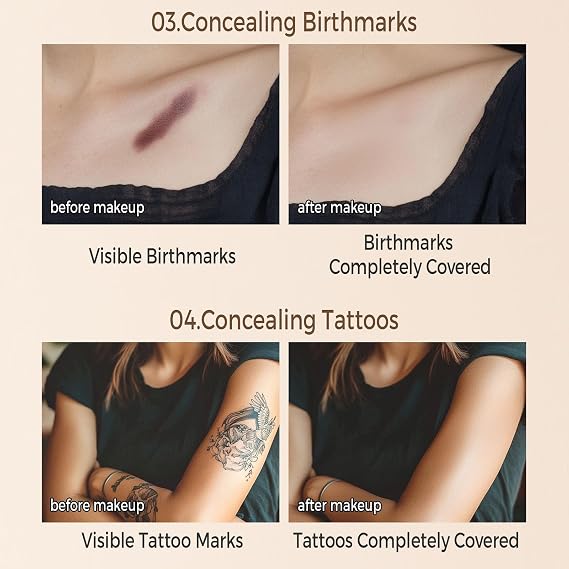 Concealer Full Coverage Long-lasting Cover up Makeup Under Eye Brightener Color Correcting Concealer for Dark Circles (03)
