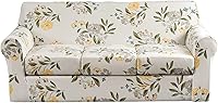 Vista 57 de KRFOONN Fundas elásticas de sofá de 4 piezas para sofás de 3 cojines, funda de sofá estampada con 3 fundas de cojín de asiento separadas, fundas