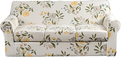 Miniatura 8 de CRFATOP Fundas para sillón de 2 piezas para sala de estar, fundas elásticas para sillón separado, fundas de cojín lavables, protectores de muebles