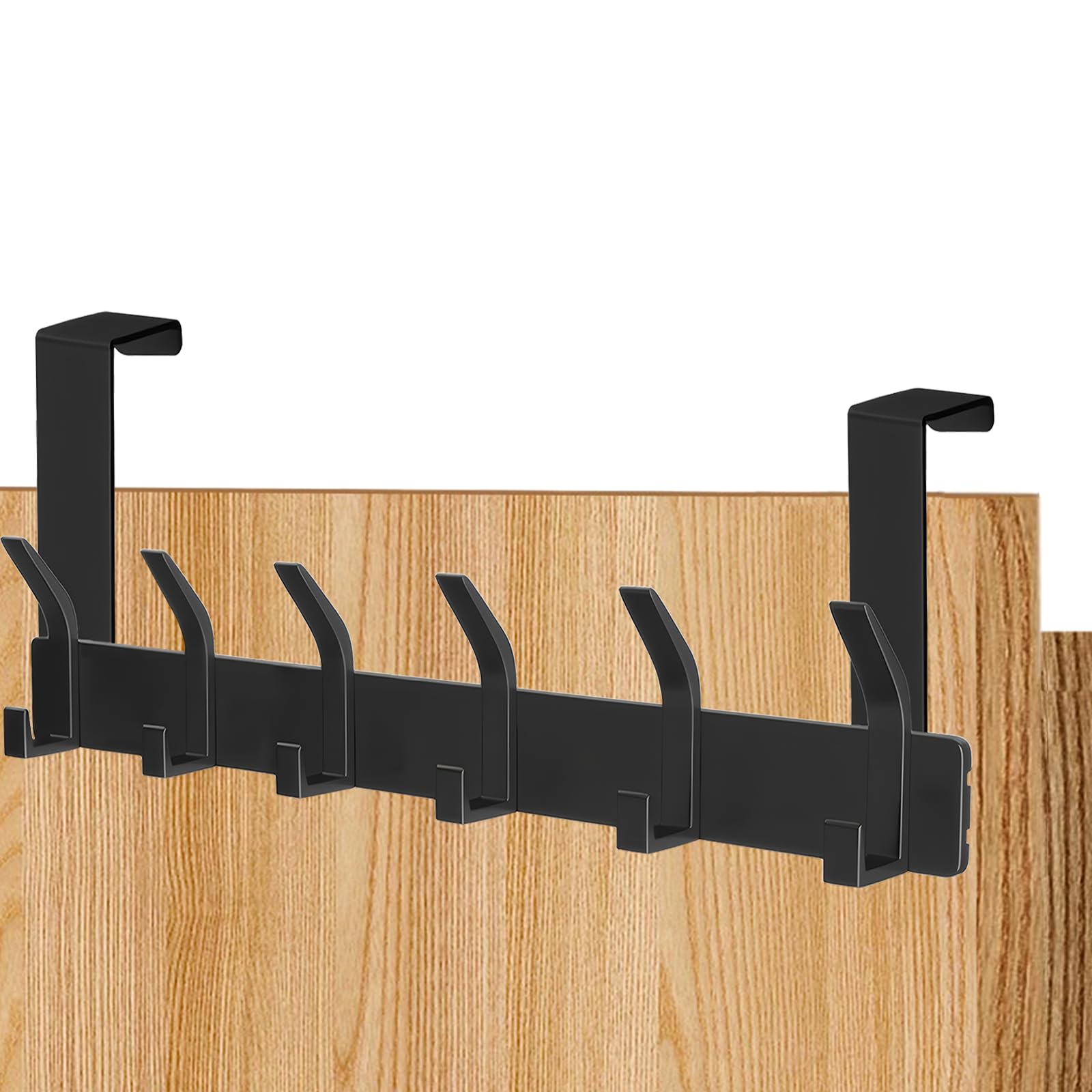 AUXHCYL Türhaken zum Einhängen, Kleiderhaken Tür Einhängen für Platzsparend, Türgarderobe zum Einhänge von Kleidung, Handtüchern und Hüten, Praktischer Tür Garderobe(Schwarz)