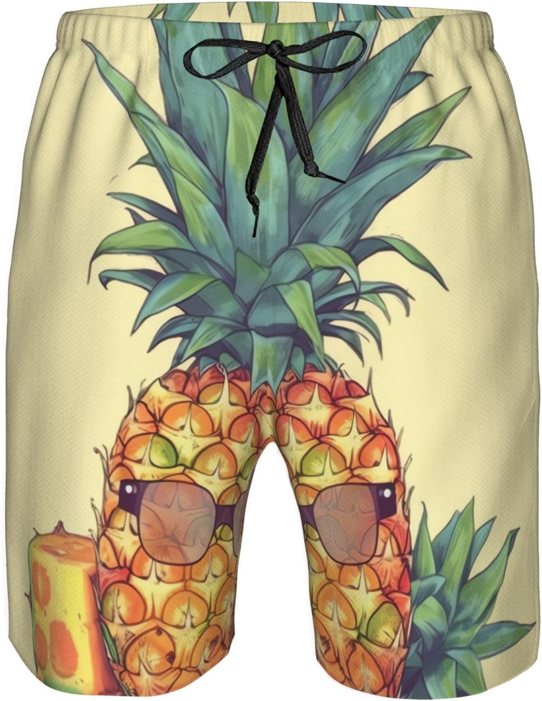Men's Swim Trunks Quick Dry Beach Shorts Summer Bathing Suit Funny Pineapple Swimwear Beachwear with Pockets
