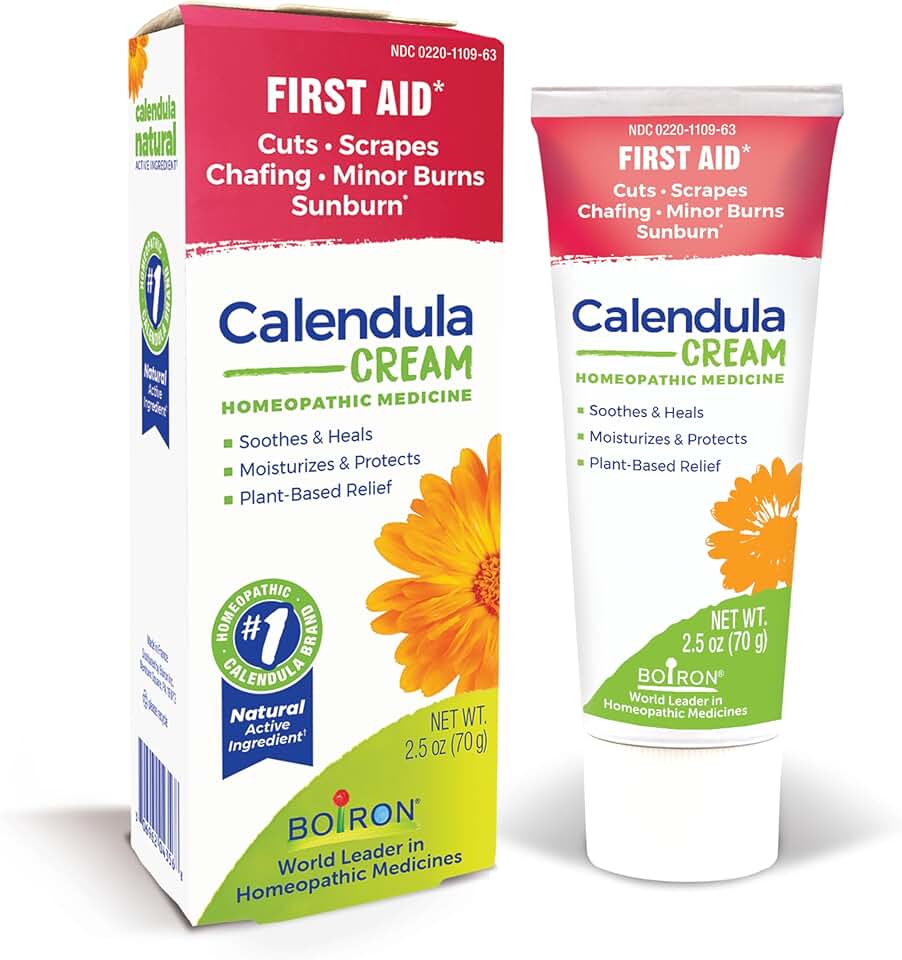 Boiron Calendula 乳霜 適用於 First Aid, Minor Burns, Cuts, Scrapes, Insect Bits 與 Sunburn - 2.5 盎司