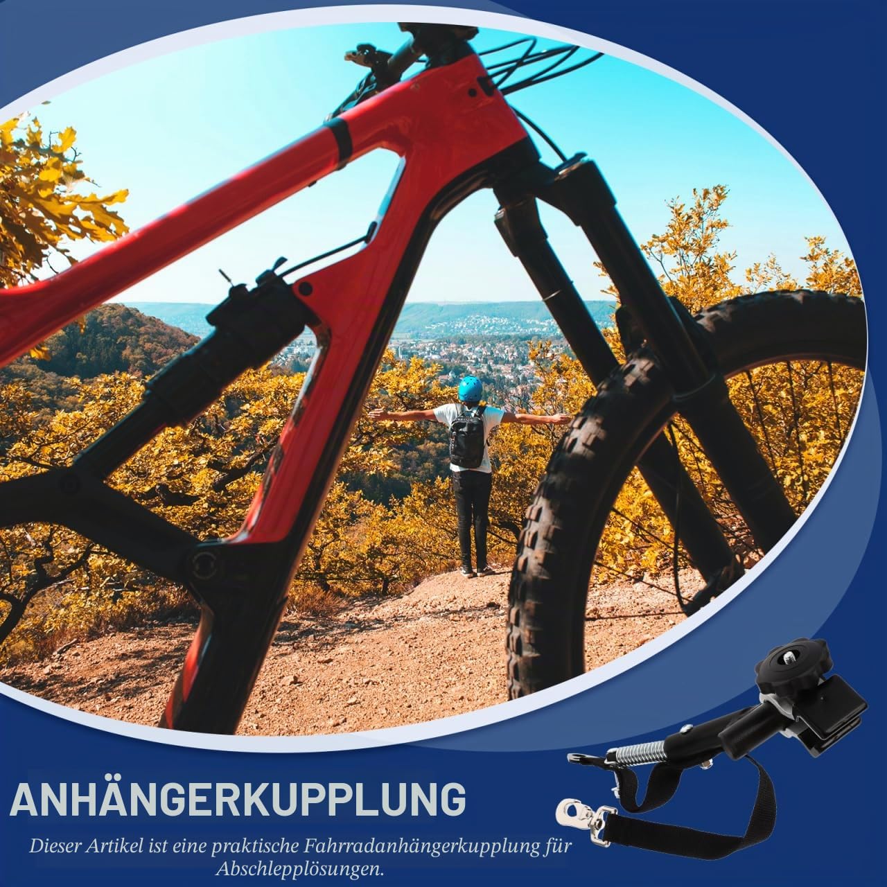 Gadpiparty FahrradanhäNger Kupplung, Universal AnhäNgerkupplung Fahrrad, für 19mm Rundrohr Mit Nylonband und Deichsel FahrradanhäNgerbefestigung für Elektro, und UniversalfahrräDer
