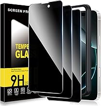 ZhuoFan Privacy Screen for iPhone 16 Pro Tempered Glass Screen Protector, Anti-Spy 10H Hardness Film Protective Glass Privacy Screen with Frame Positioning Aid, Bubble-Free, Pack of 3