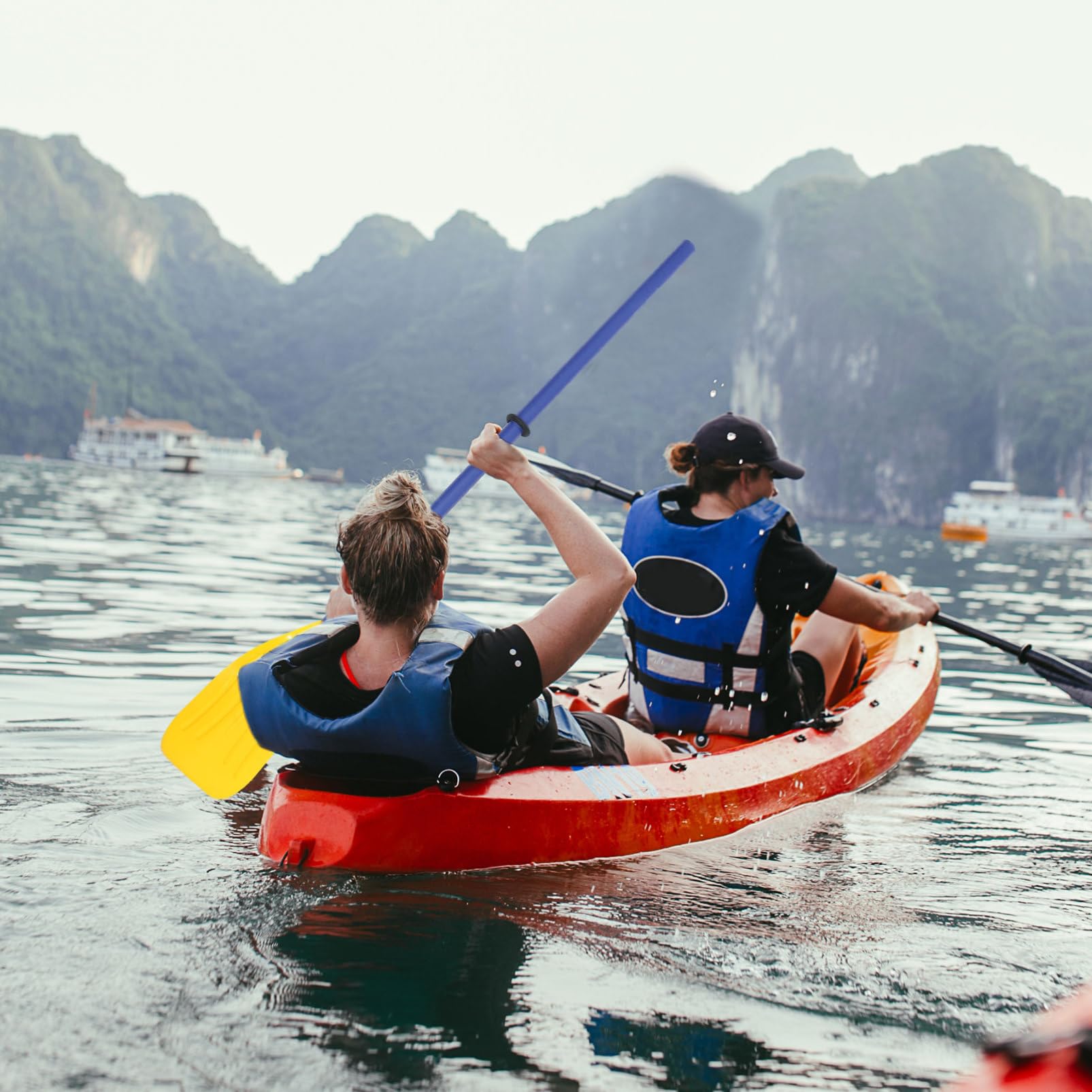 BESPORTBLE Coppia di Pagaie Pieghevoli da Kayak in Plastica ABS Staccabili | Impugnatura Antiscivolo, Superficie Antiscivolo, Leggere, Facili da Usare, per Fiume, Rafting e Canoa