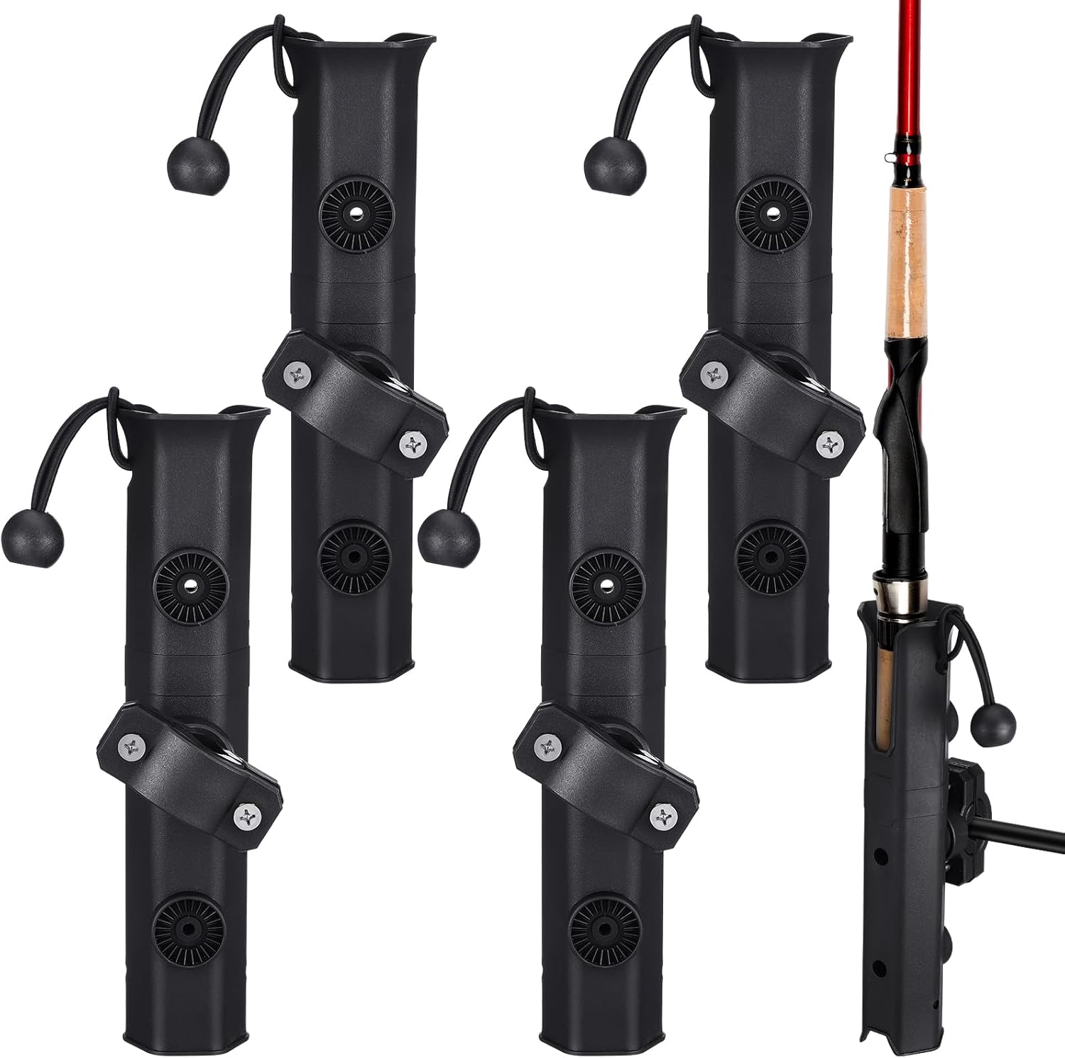 Fishing Rod Holder for Bike Rack Pole Mount Rotatable Fishing Chair Pole Holders with Clamp for Boat Bicycle Motorcycle Kayak Cart