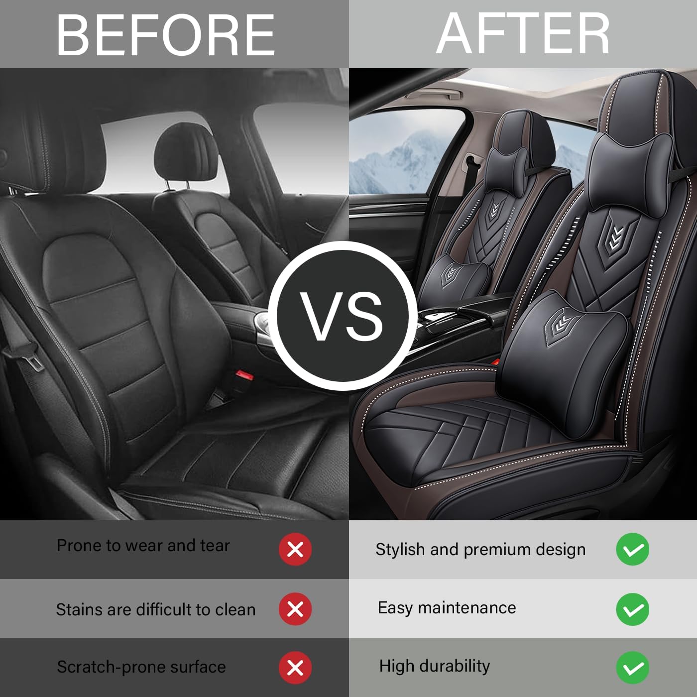 Seat Covers for Lexus RX350 2007-2025 | Pet Seat Covers | Car Seat Protector Waterproof(Full Set with Pillow, Black Coffee)