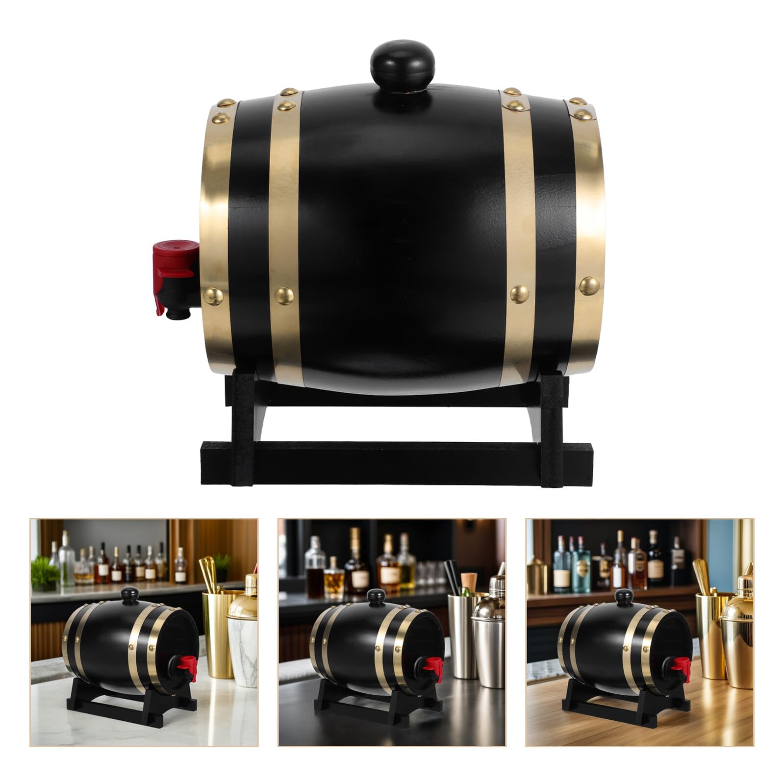 Cabilock Barril de Whisky de Roble Barril de Madera para Vino y Cerveza Dispensador con Grifo para Fiestas y Uso Doméstico