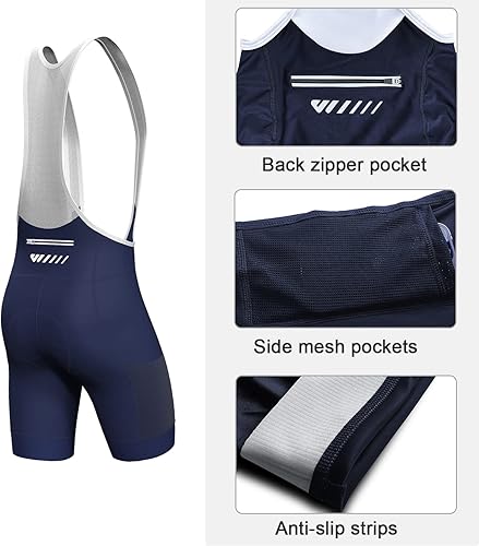 Miniatura 3 de Lo.gas Logas - Pantalones cortos de ciclismo para hombre, con correas para el hombro, con acolchado 4D, transpirable, secado rápido