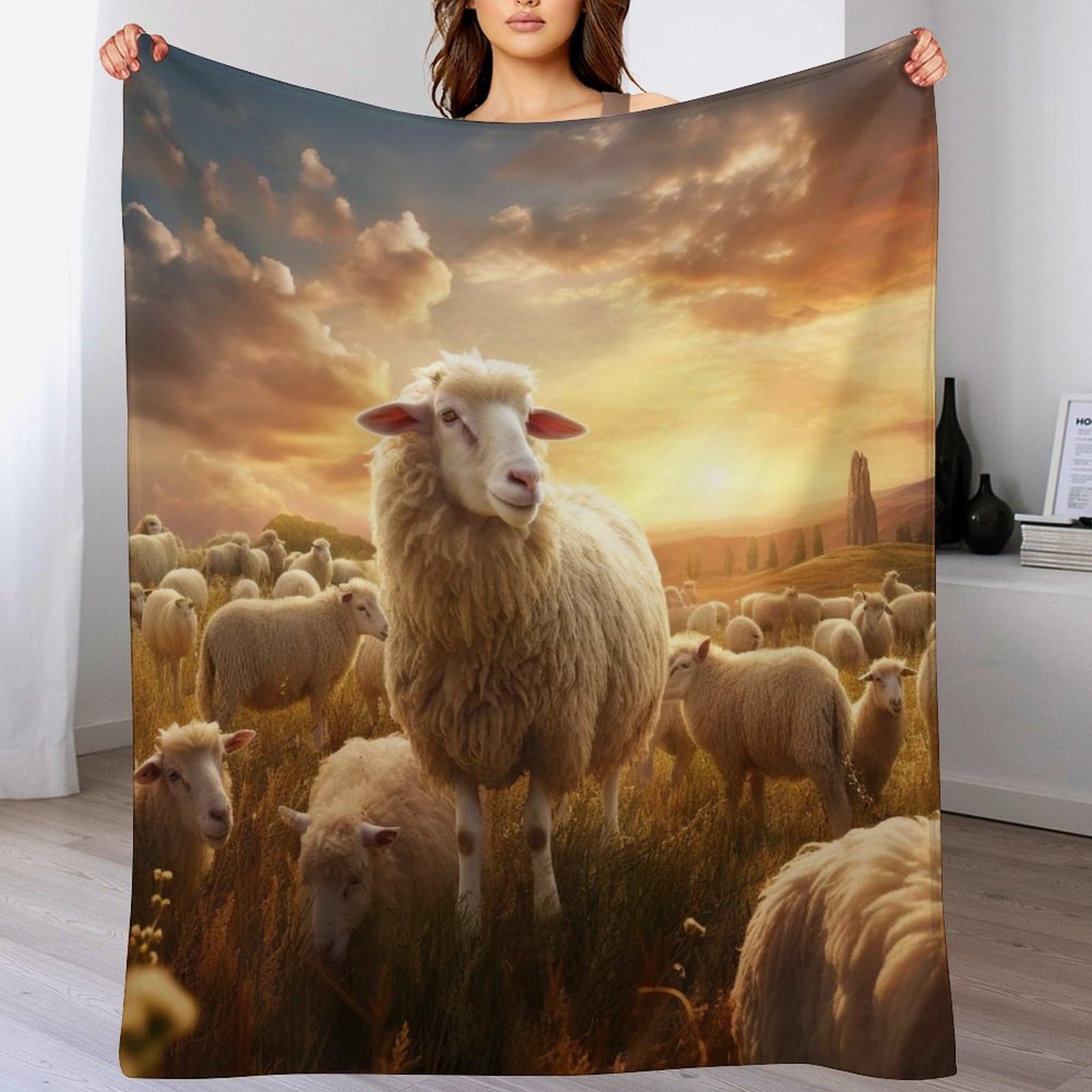 Couverture polaire mouton douce 130x150cm plaid canapé lit