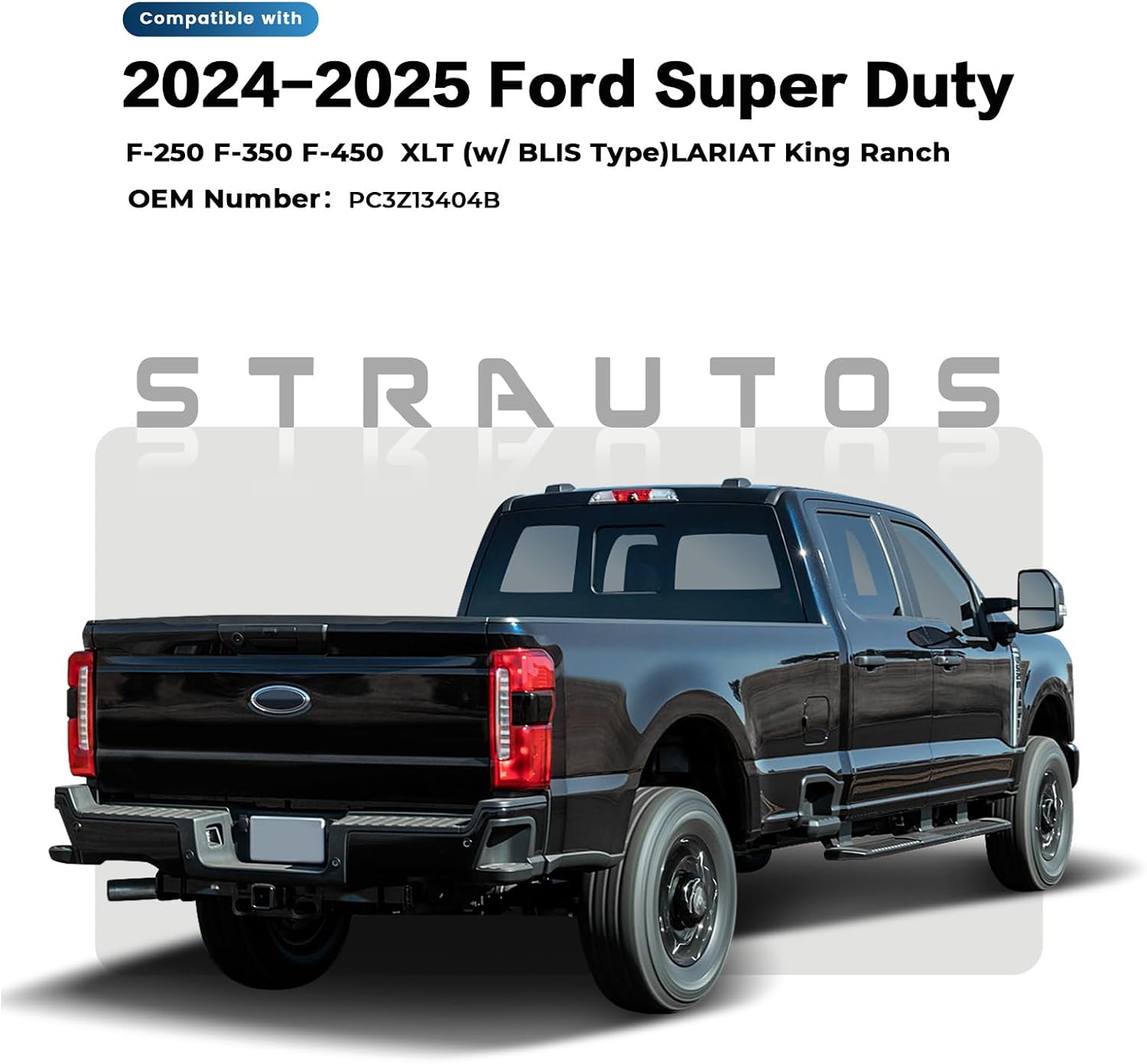Tail Lights Compatible with Ford F250 F350 Super Duty 2023 2024 2025 Rear Light Accessories with Blind Spot Module Not Included Replace PC3Z13404B FO2801294 (w/Blind Spot, Right Passenger Side)