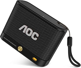 AOC Portable Bluetooth Speaker, Shower Speaker, BT 5.4 with Wireless Stereo Pairing, BassUp, IP65 Waterproof, Dustproof, 30-Hour Playtime, Durable Hand Strap, Lightweight & Easy to Use