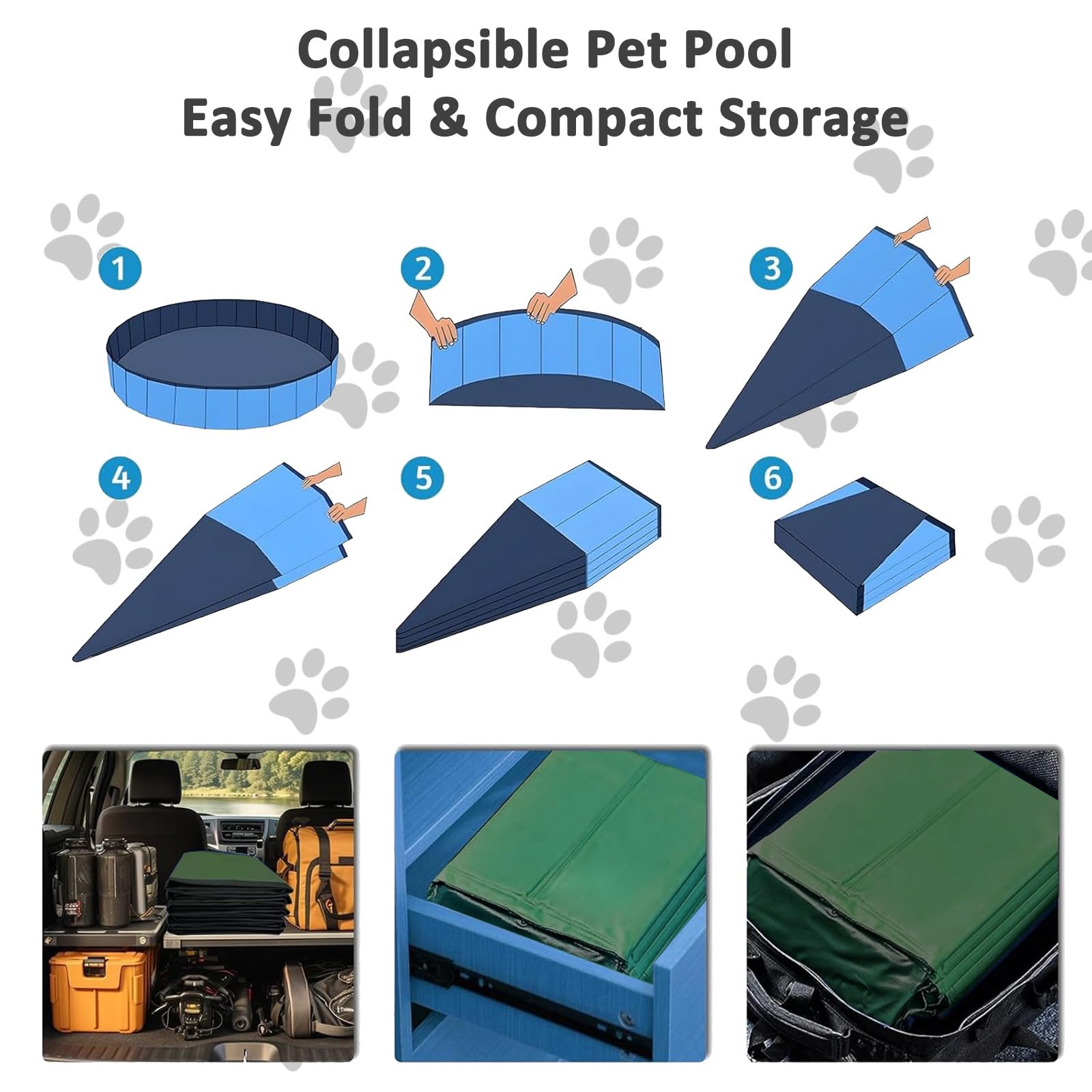 Piscine pliable pour chiens avec bonde Vert 120 x 30 cm | Pataugeoire portable pour chien - Piscine pour chien - Évacuation au sol - Antidérapante - Piscine pour chien - Piscine à