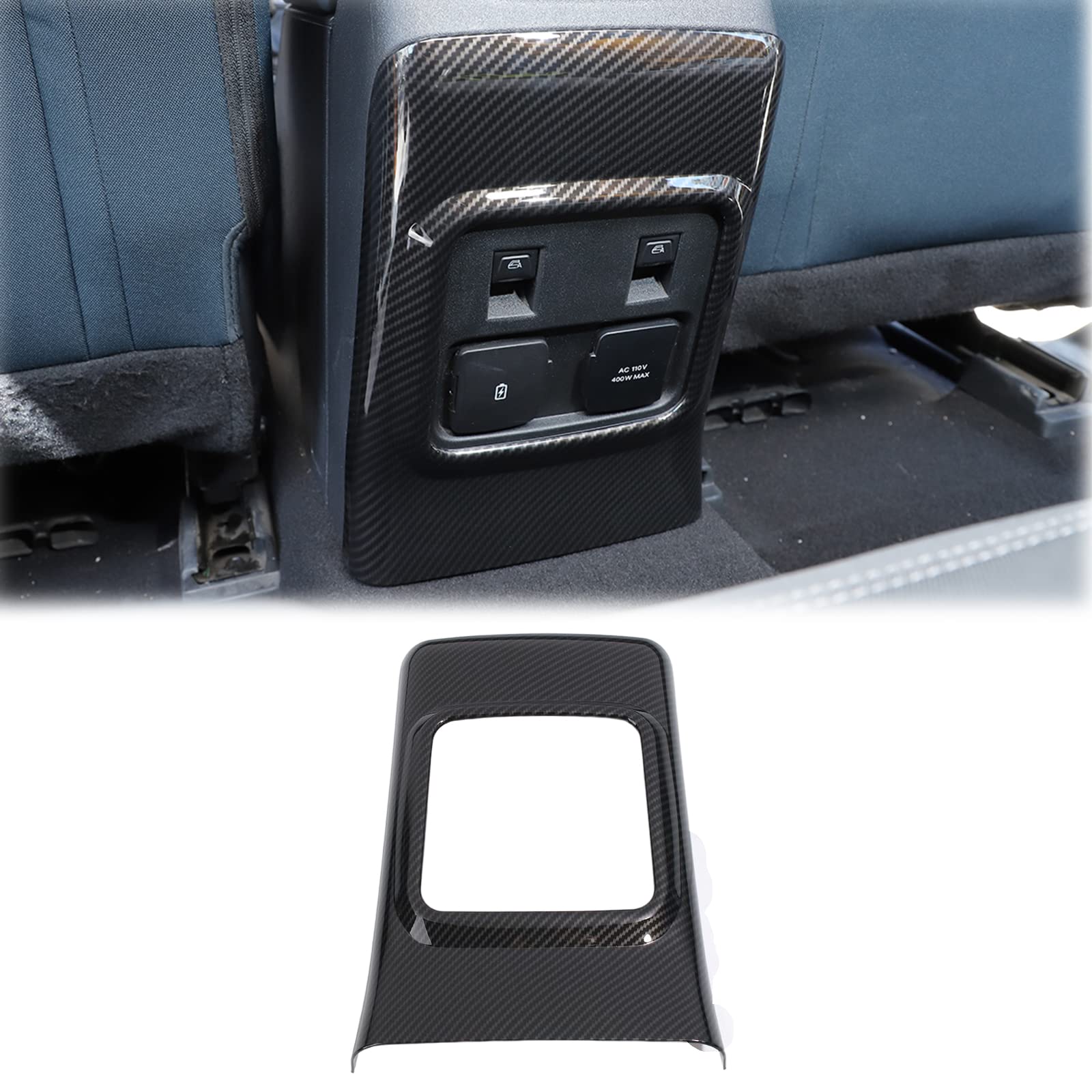 Hgcar ABS Automobile Rear Window Control Panel Decorative Cover Trim for Bronco 2021 2022 2023(Not fit Bronco Sport), Bronco Carbon Fiber Accessories