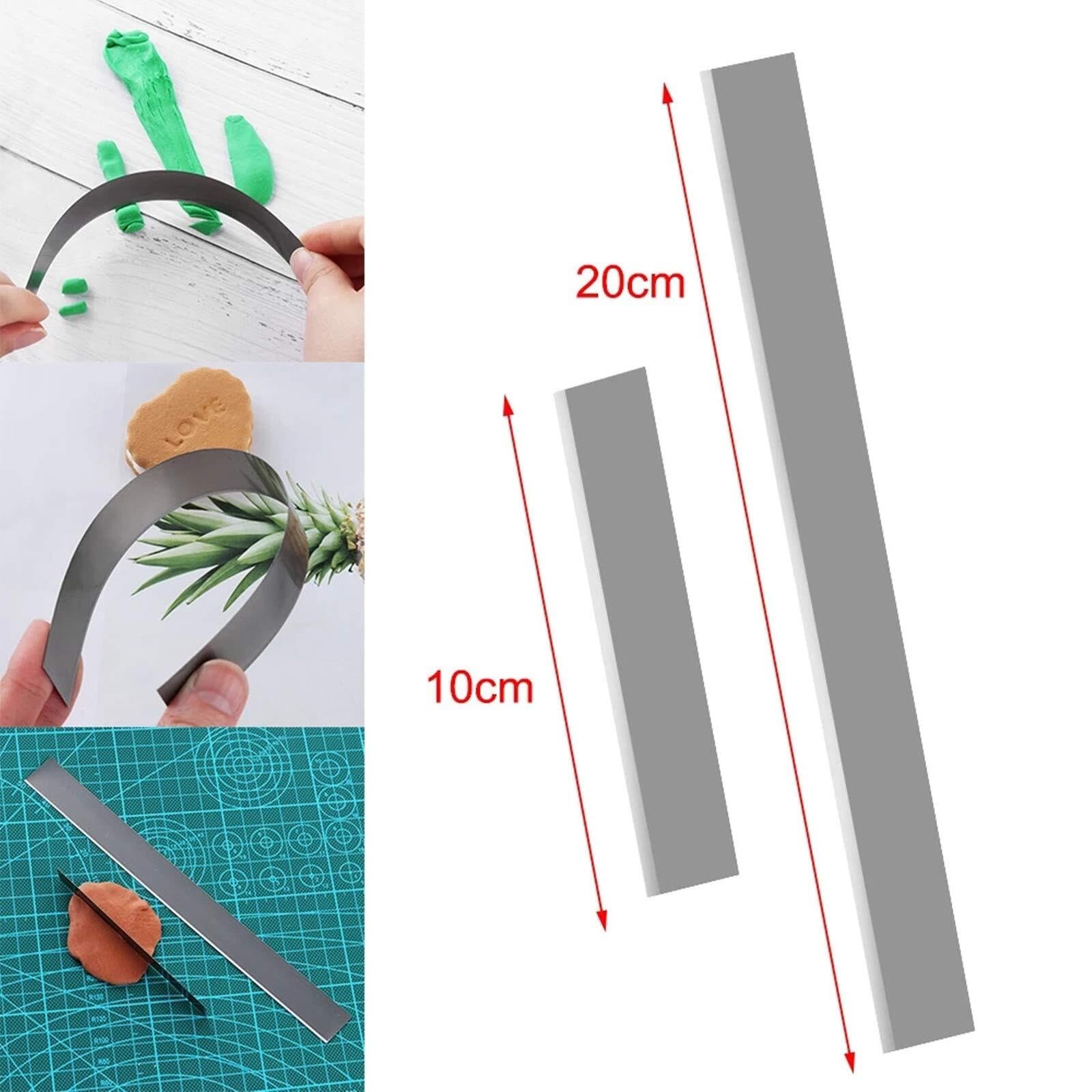 Clay Cutter Blade- 2 Pcs Set Flexible Stainless Steel Polymer Clay Cutters Blade Ceramic Shaping Modelling Sculpting Cutting Slicing Tools for DIY Pottery Craft (2PCS) - Image 2