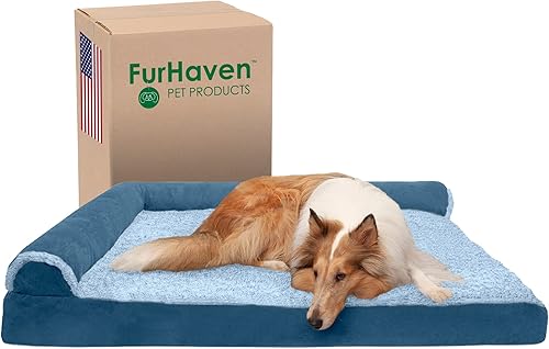 Miniatura 29 de Furhaven Cama de Gel Refrescante para Perros Grandes con Refuerzos Extraíbles y Funda Lavable, Para Perros de Hasta 95 libras - Chaise en Forma de L