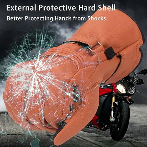 Miniatura 3 de Harssidanzar Guantes largos de invierno para hombre, guantes largos de cuero genuino para pantalla táctil, forrados térmicamente con Thinsulate