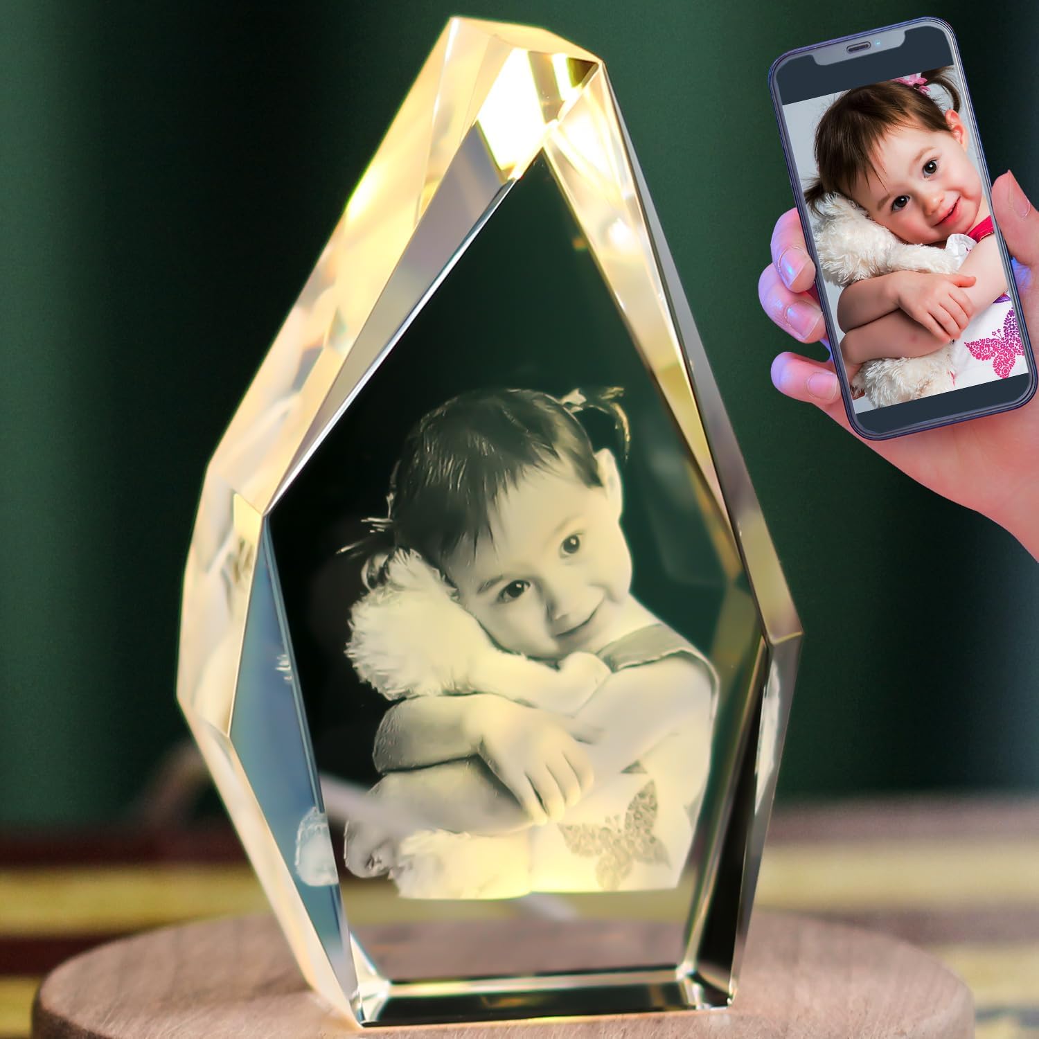 3D Photo Crystal,Personalized Birthday Gift for Women,Wife,Men,Mom,Customized Anniversary,Memorial,Couple Gift.Personalized Photo Gift - Image 6