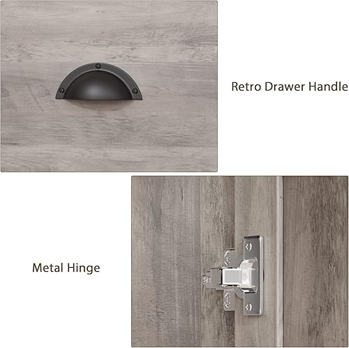 Miniatura 4 de Senfot Gabinete de almacenamiento de cocina con gran espacio de almacenamiento con 3 cajones y 2 puertas, mesa de entrada para sala de estar y