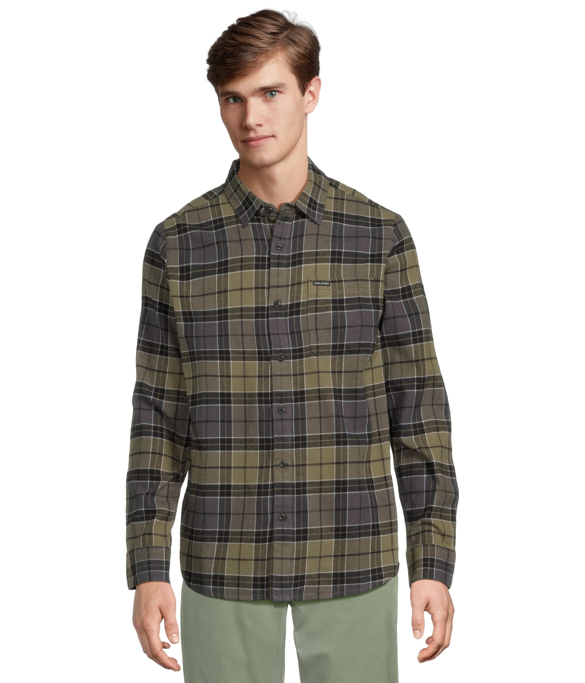 Volcom Men's Caden Plaid Long Sleeve Flannel Shirt