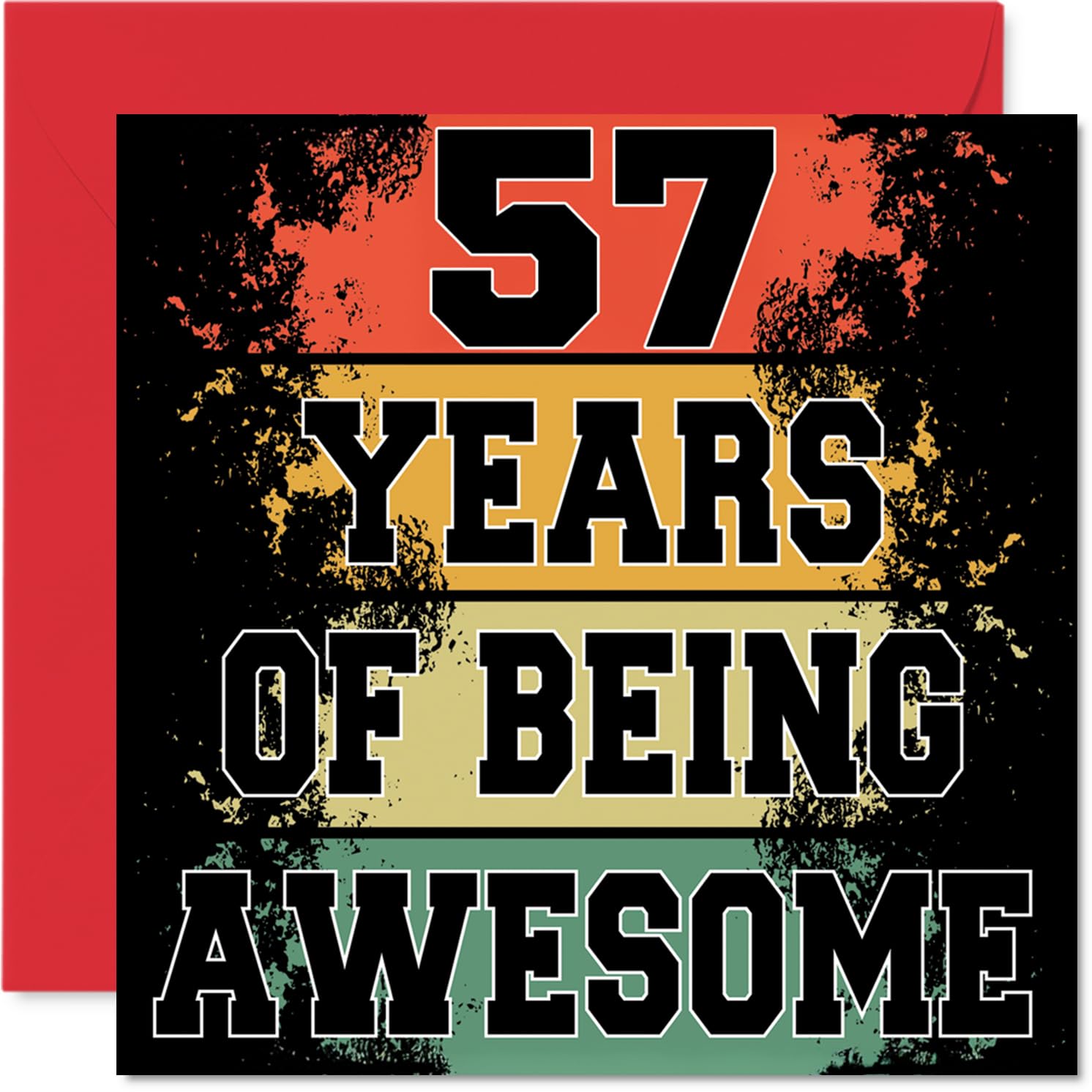 57th Birthday Cards for Women Men - Being Awesome - Happy Birthday Card for 57 Year Old Woman Man Husband Wife Daughter Neighbour, 145mm Bday Greeting Cards