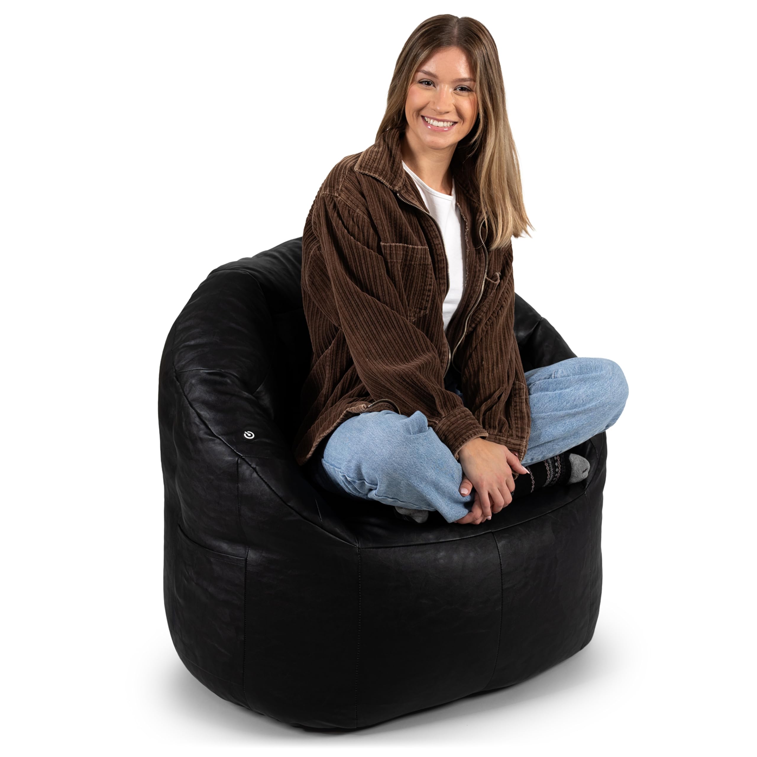 Big Joe Milano Beanbag Chair with Vibe Black Montana Leather