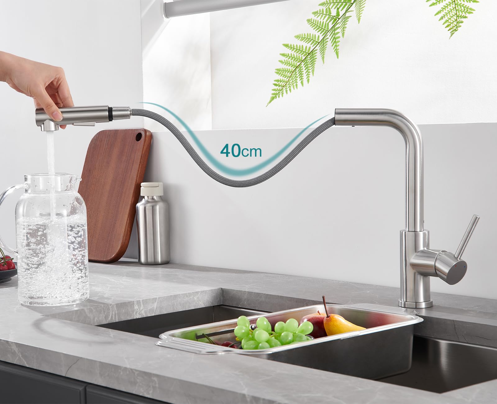 Grifo de cocina de baja presión extensible