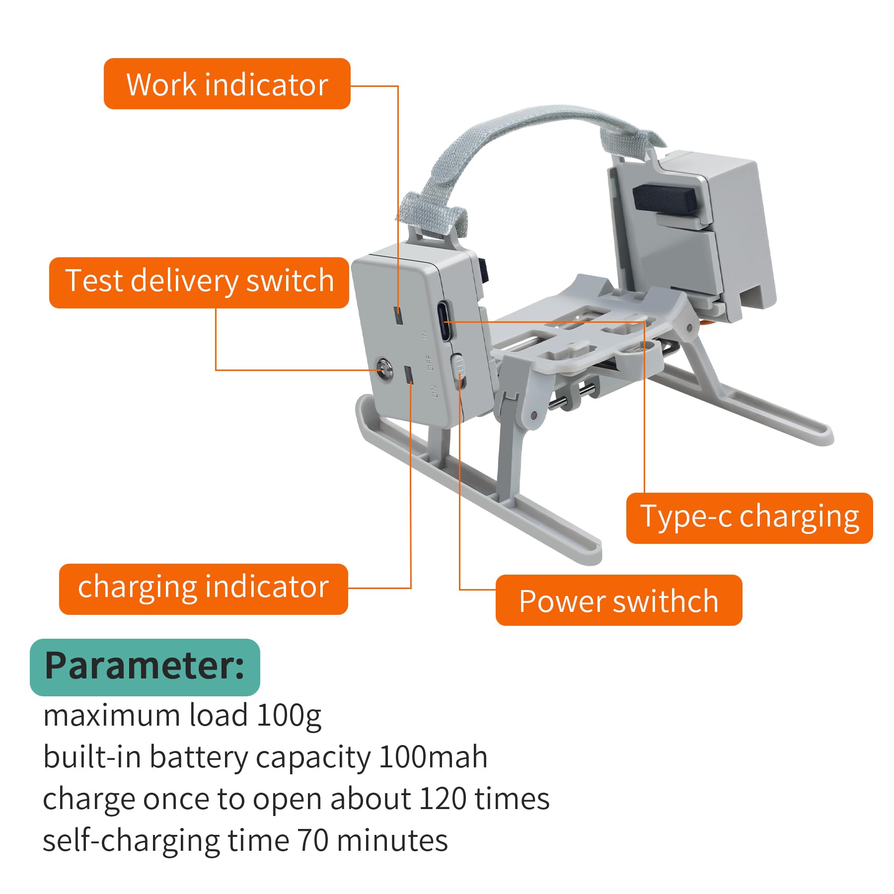 Entriegelungs- und Drop-Gerätesystem für DJI Mini 4 Pro Drohne, Droper-Angelhaken-Entriegelungsset, Nutzlast-Lieferzubehör | Droper Angelhaken-Entriegelungs-Set, Nutzlast-Lieferzubehör