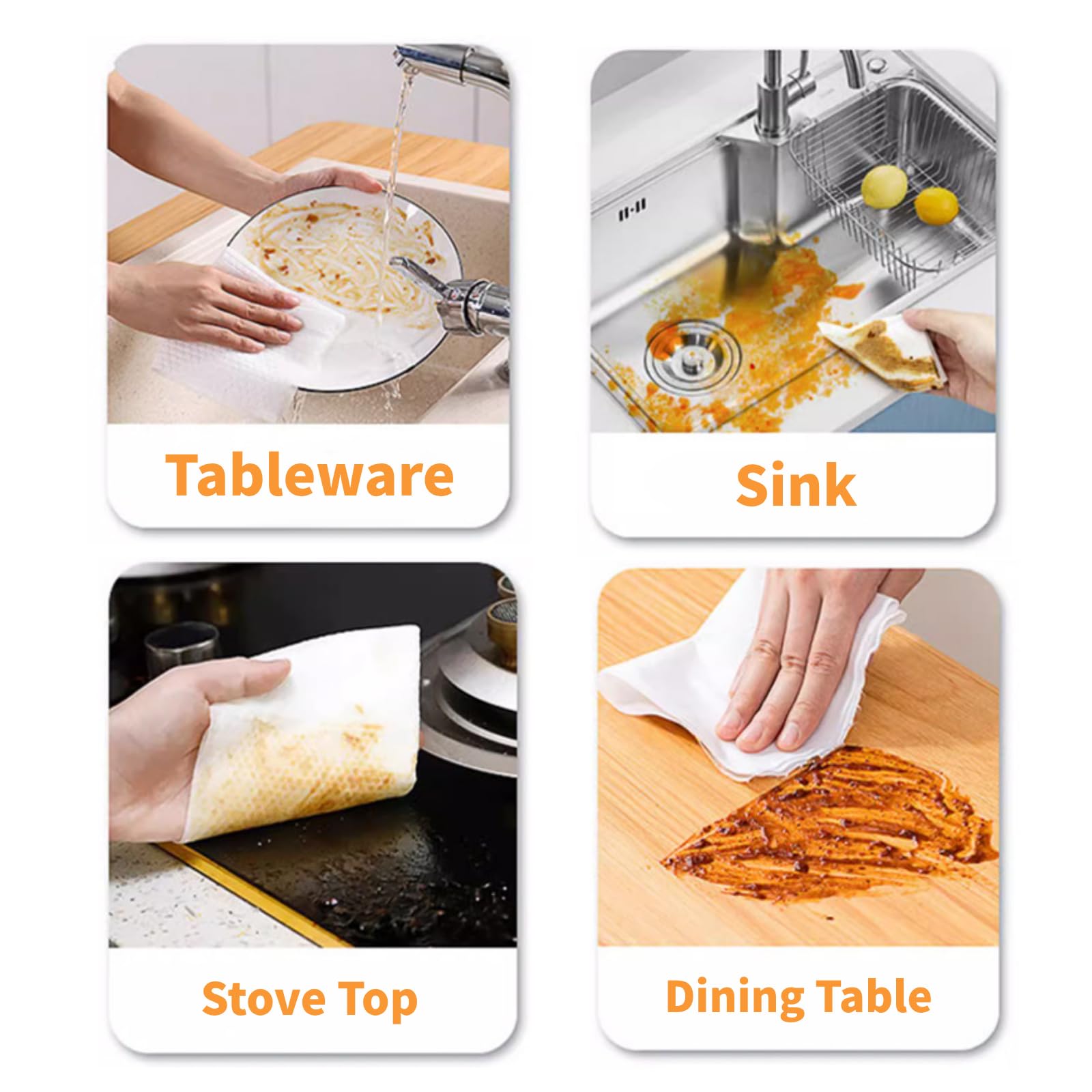 VIETDAI Toallitas Limpieza Cocina, 160 Unidades Toallita Para Placa De InduccióN Grande Y Grueso, Toallitashúmedas Desengrasantes Cocina Aplicable A Limpiar Estufas, Horno, Campana Extractora