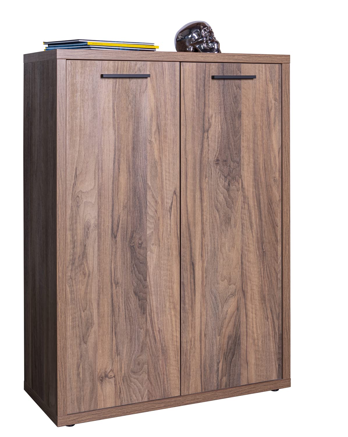 Composad | Mobile Contenitore della Linea DAVINCI BRERA con 2 Ante, Mobile Archivio Portadocumenti, (LxAxP) 81,60x112x35,70 cm, Colore Noce Brera, per Ufficio, Made in Italy