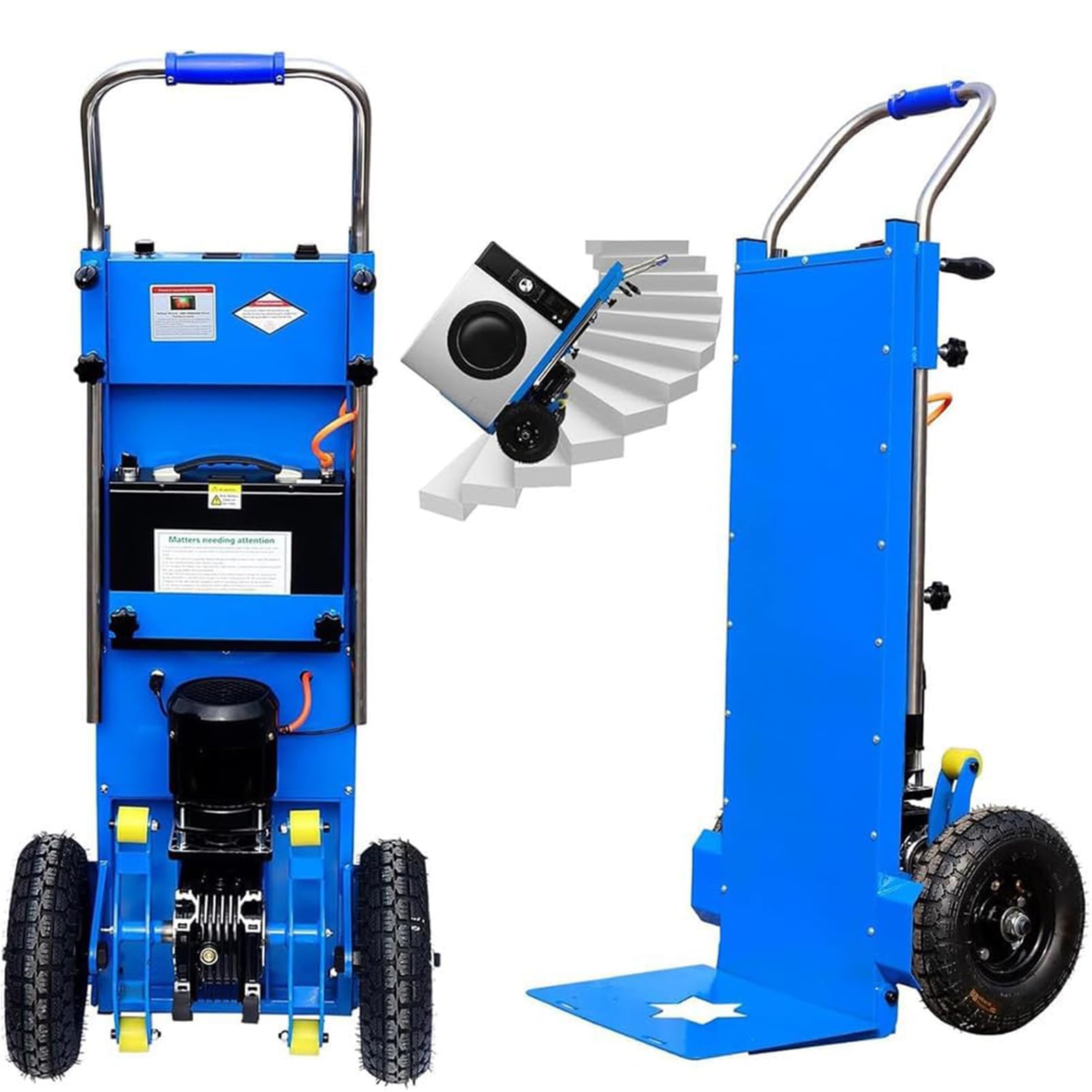 Electric Hand Truck Climb Down Stairs Portable Durable Electric Trolley for Climbing Stairs Load Capacity (400kg) Removable Battery (48v/36ah),01