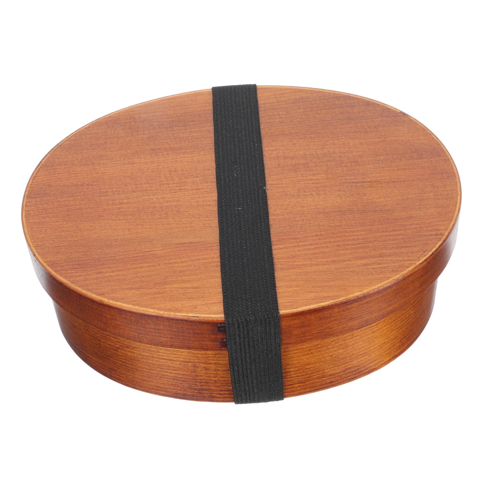 Boîte à Bento Japonaise Ovale en Bois Brun, Couvercle Scellé Portable