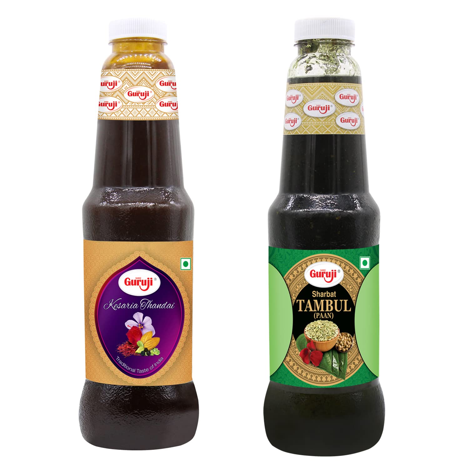 Shree Guruji Kesaria Thandai With Tambul Paan Sharbat Combo Pack Milk Beverage Instant Refreshing Drink for Summer Dry Fruit Syrup Sharbat (1 Litre) (B0B2PC9NN2) Amazon Price History, Amazon Price Tracker