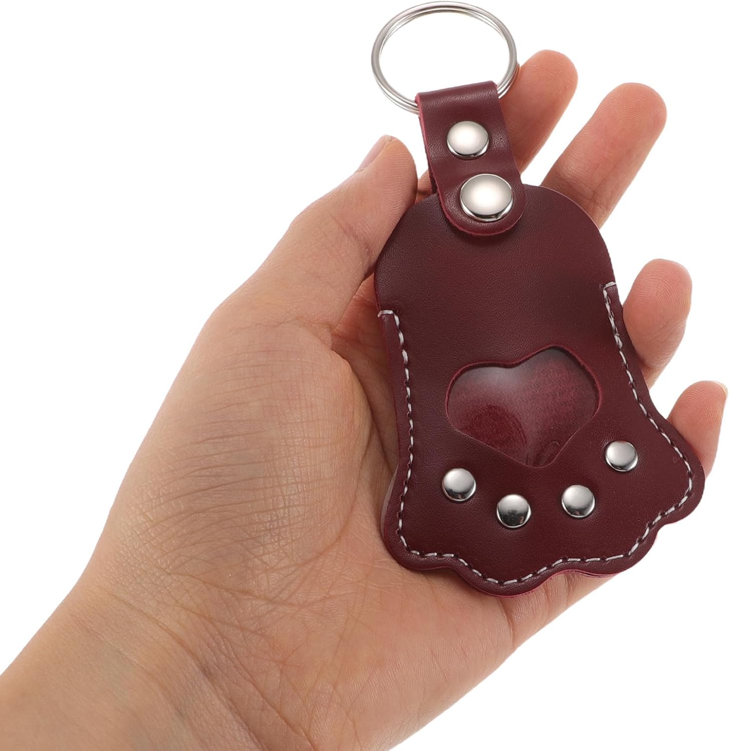 Kisangel 3pcs Paw Shaped Memorial Keychain for PET Hair Keepsake, PU Charm image 4