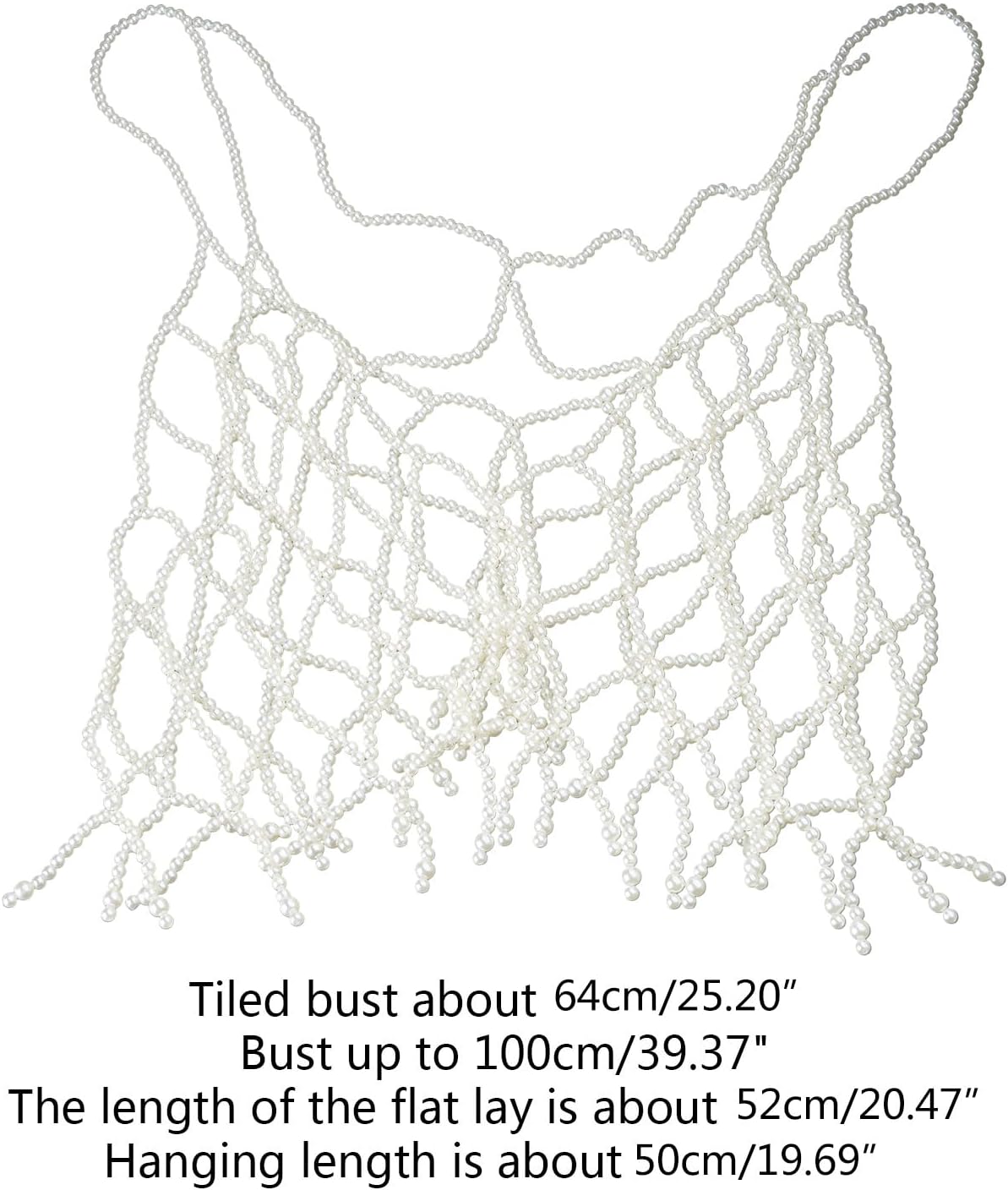 Body Chain Wear Outside Sparkly White Woven Mesh Top Night Club Long Vest Body Accessories Jewelry for Women Woven Mesh Hollow Vest for Women