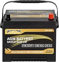 WEIZE Platinum AGM Group 24F Car Battery - 710 CCA, 70Ah, 120 RC, 3-Year Warranty, Vibration-Resistant & Maintenance-Free