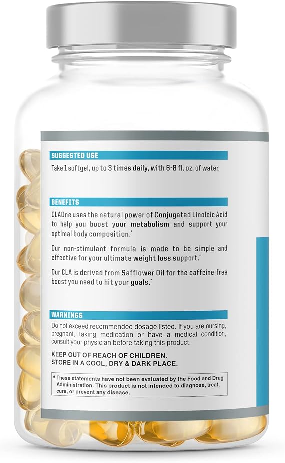 NutraOne CLAOne Supplement from Nutrition Conjugated Linoleic Acid (CLA) Natural Supplement* (90 Capsules)