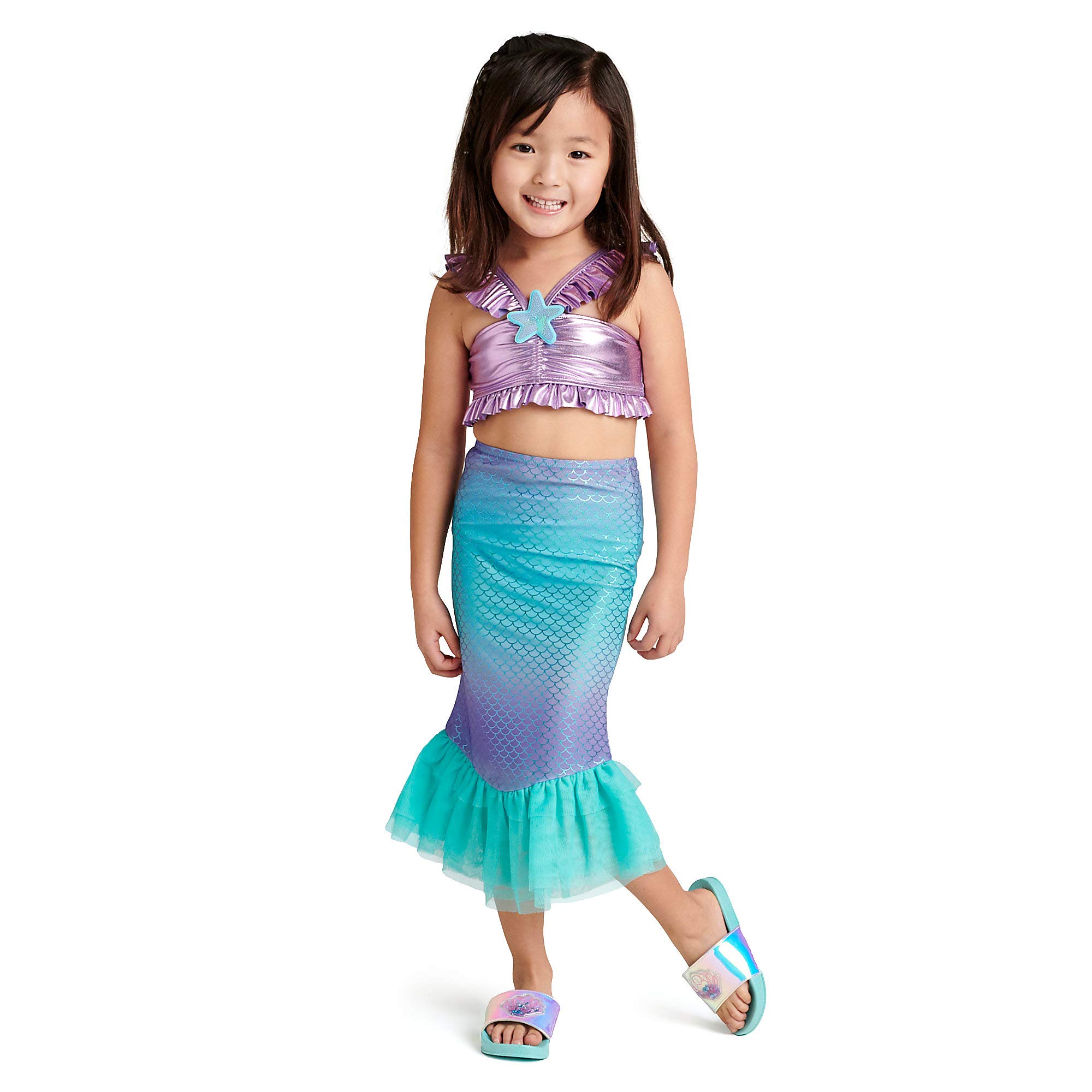 Disney Ariel Deluxe Swimsuit Set for Girls- Size 9/10