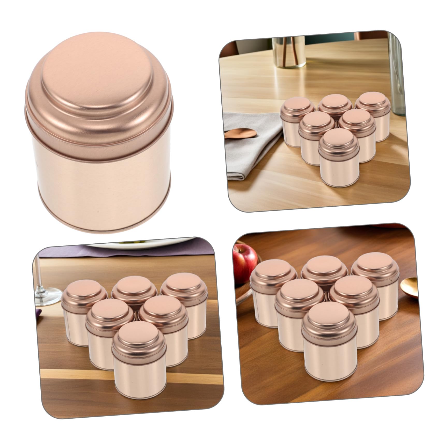 6piezas Latas de Té Selladas Redondas Contenedor de Hojalata para Té y Especias Caja de Almacenamiento de Sueltas para Cocina