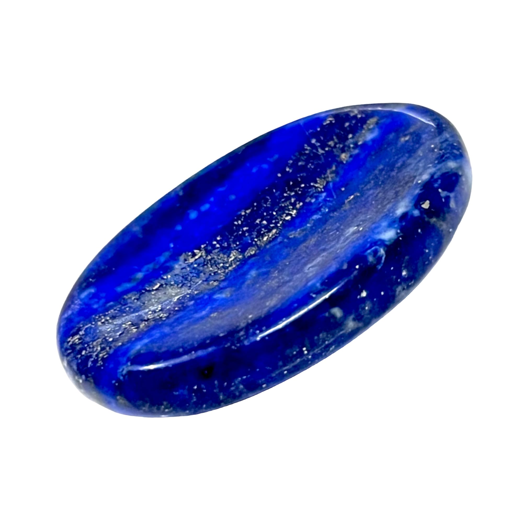 Soothing Lapis Lazuli Thumb Stone - Natural Crystal for Chakra Balancing, Reiki Healing, Stress & Anxiety Relief - Oval Shaped Palm & Pocket Worry Stone for Meditation & Energy Work