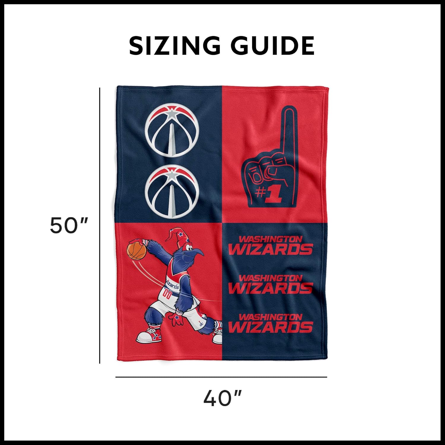 NBA Officially Licensed Baby Swaddle Blanket, 40 x 50 in, Soft Lightweight Polyester, Domino Design