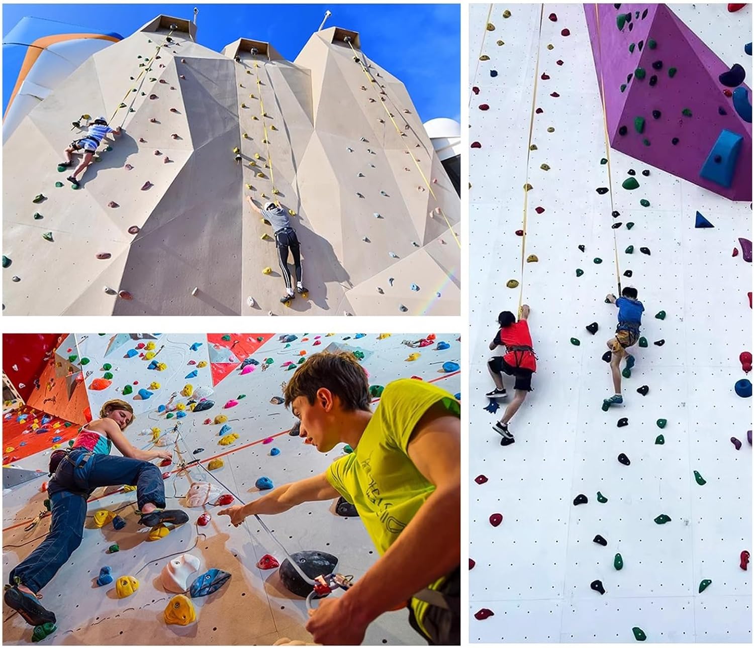 5.5"- 7.1" Large Resin Rock Climbing Holds, Include Mounting Hardware - Easiest to Hang at Any Angle, Build a Family Climbing Gym Playground(Color:10 Pack - Plank Installation)