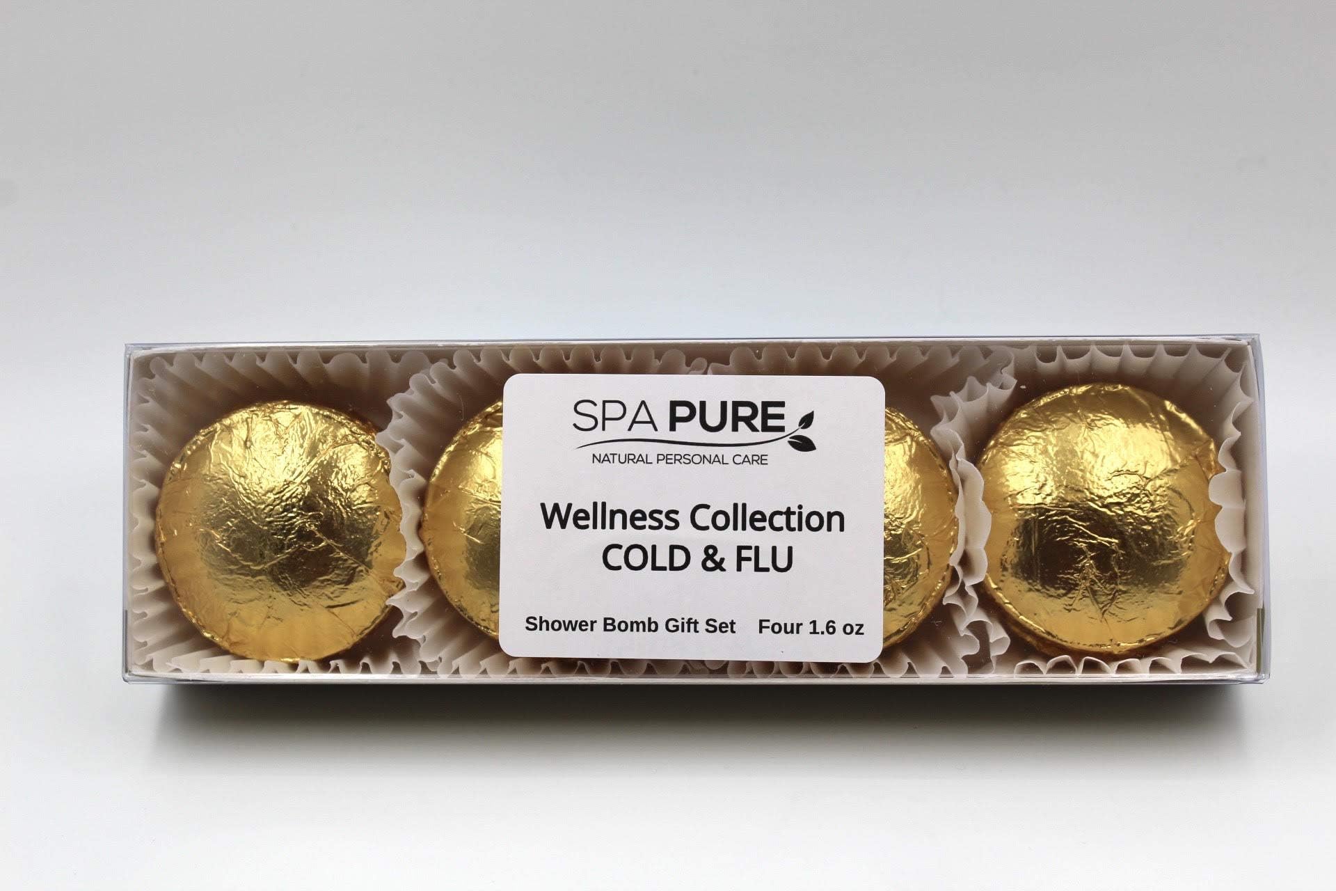 Wellness Collection EUCALYPTUS LEMON MENTHOL Vick's Burst (4-pack) Aromatherapy Fizzing Shower Bombs Naturals
