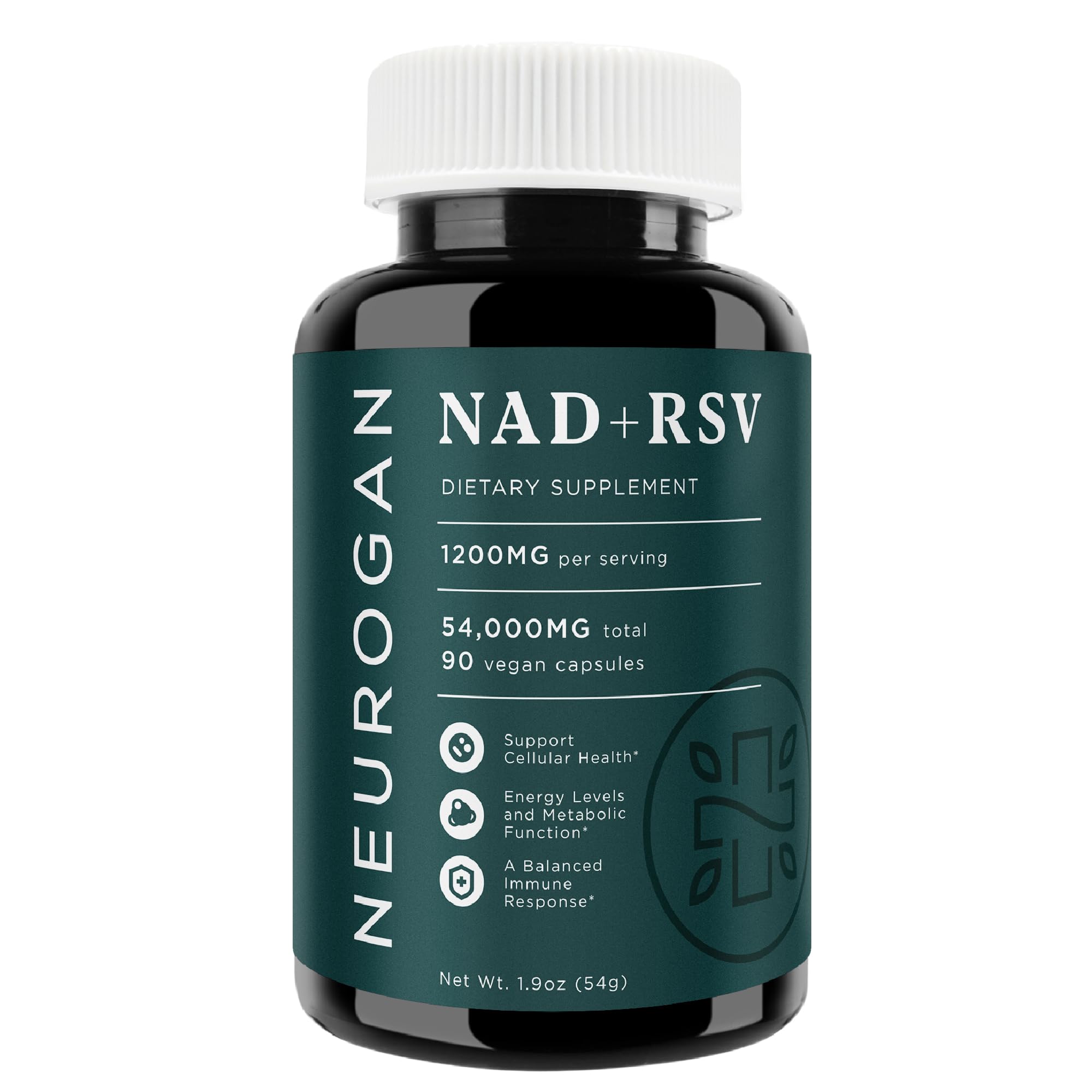 Neurogan NAD Resveratrol Supplement - Cellular Support Daily Wellness - 1200mg NAD Trans-Resveratrol per Serving 90 Count