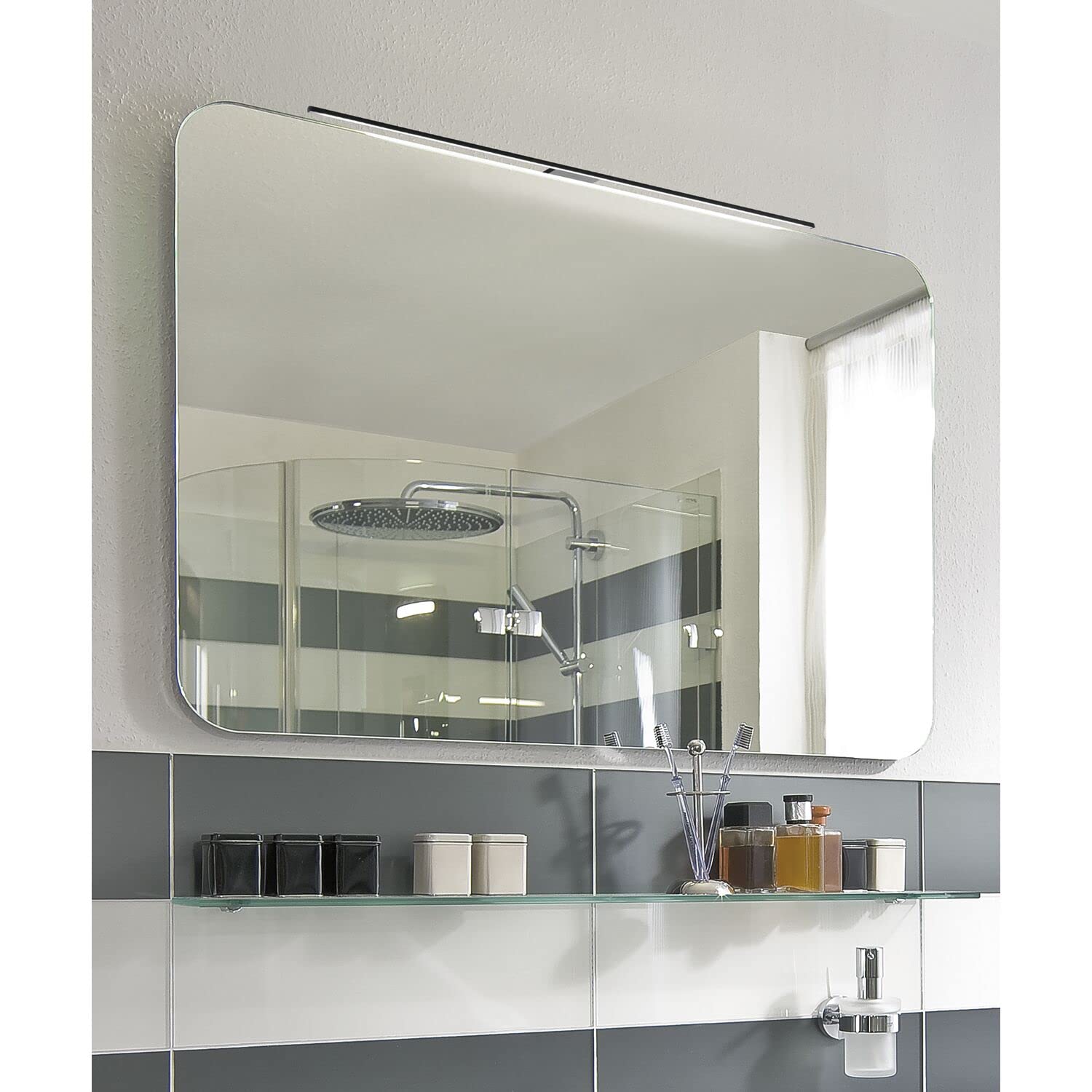 ELEKTRA LED Spiegelleuchte Bad 300mm, Spiegellampe 4000K neutralweiß, Alu schwarz 24V/DC LD 8104