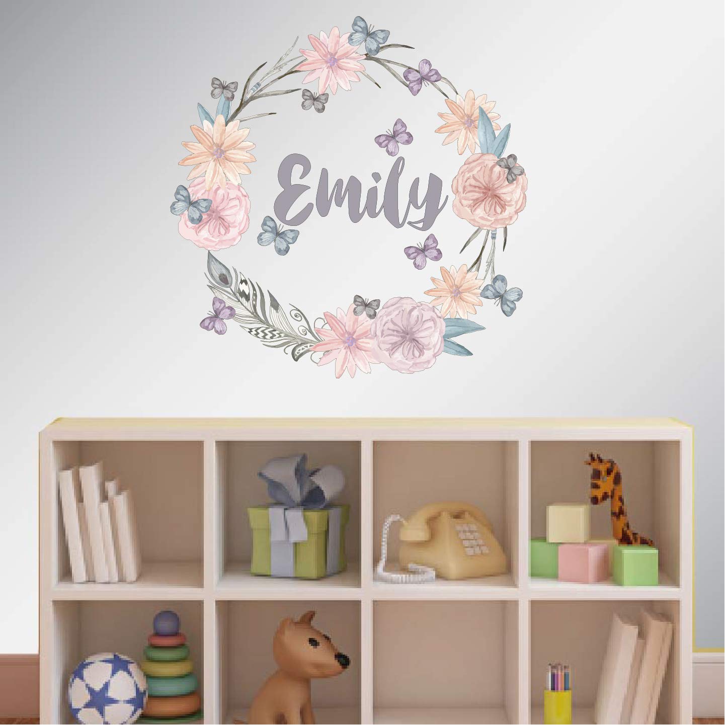 Amazon.com: Personalized Name Wall Decal Rustic Nursery Decal Girls ...