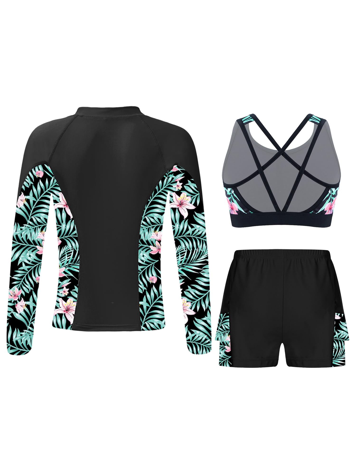 2 PC. Girls' Lace Swimwear - 10 - Mint