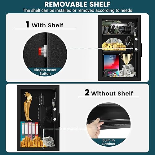 Miniatura 5 de Cajas fuertes de pared resistentes al fuego de 25.6 pulgadas entre los pernos de 16 pulgadas caja fuerte oculta resistente con teclado digital, 2